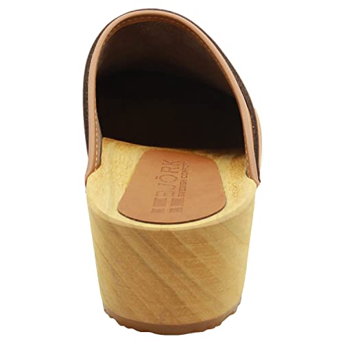 Image of Bjork Maja Wood Open Back Leather Clogs