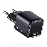VOLTME USB C Ladegerät 20W Schnellladung Schwarz GaN III Technologie, Netzadapter Netzteil Typ-C PD 3.0 & PPS Sicherer USB-C Stecker Ideal für iPhone 14/13/Galaxy Note 9/8/7/Pixel 4XL/4a/4/Honor 8