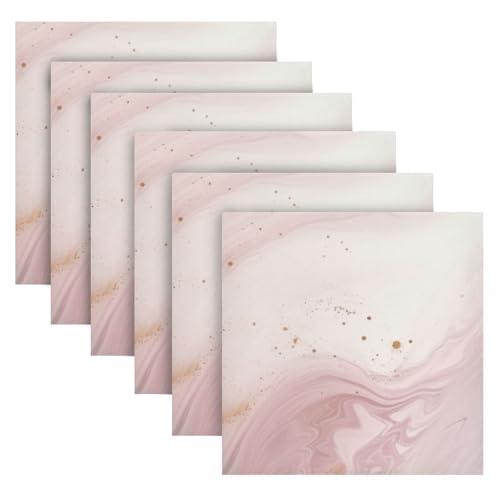 Servilletas de Tela Cuadradas Rosa Dorado Mármol Set 6 miniatura 6