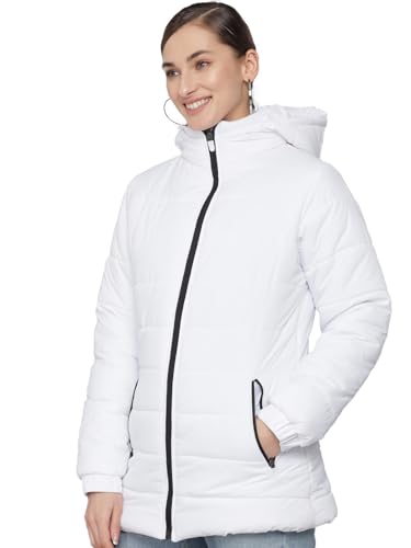 Image of KOTTY Women Nylon Full Sleeve Solid Long Length Puffer Jacket