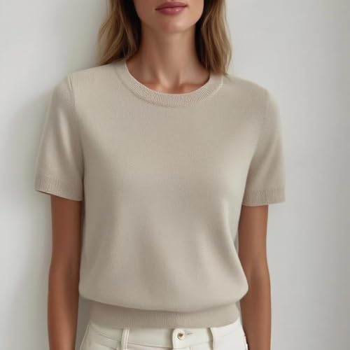Image of Women's 100% Australian Wool Short Sleeve Base Layer Pullover T Shirt, Lightweight, Casual, Outdoor Travel Style