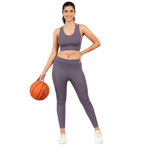 Image of NINQ high Waist Women Gym Compression Pants for Workout with Pocket, Yoga & Exercise, Active Wear Legging Sports Tights Trousers with Comfortable Fit for Running, Jogging & Training