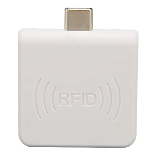 Lector de Tarjetas de Teléfono Móvil RFID ID, USB C 125Khz Lector de Tarjetas Inteligentes sin Contacto Portátil, Zumbador Incorporado, Lectura Rápida de Tarjetas, Compatible con PC,(Blanco)