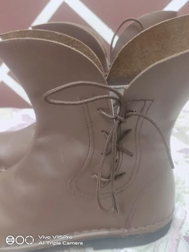 Image of Medieval Poulaine Leather Ankle Shoes - Handmade Roman Costume Footwear for Men - LARP, Renaissance, and Reenactment Boots.