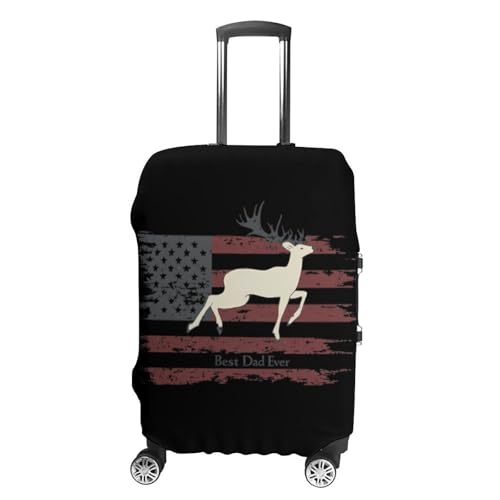 Best Dad Ever U.S. Flag Unisex Luggage Cover Washable Travel Suitcase Case Elastic Baggage Protective Covers XL