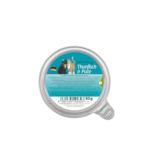 GranataPet Filet à la carte Thunfisch & Pute, Nassfutter für Katzen, Filet-Stückchen ohne Getreide, Katzenfutter ohne Zuckerzusatz, hoher Fleischanteil, 6 x 85 g
