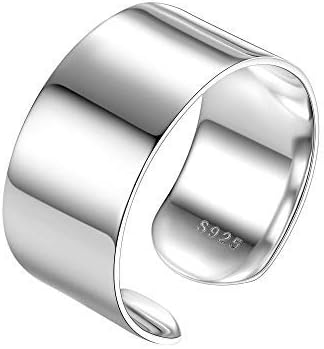 Silvora Sterling Silver Adjustable Stacking Rings for Women Men, Stylish 18K Gold Finger Jewelry with Delicate Packaging