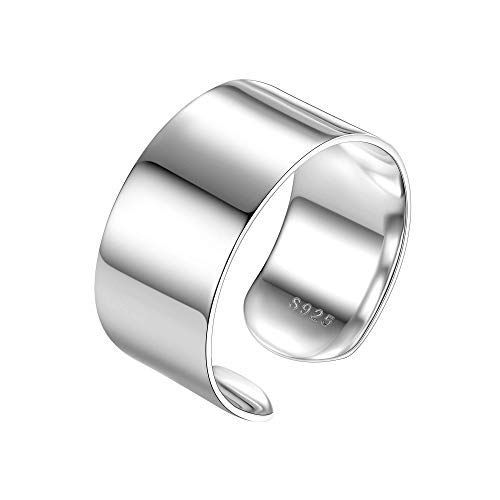 Silvora Personalizables Anillos de Plata con Talla Ajustable para Hombres Mujeres