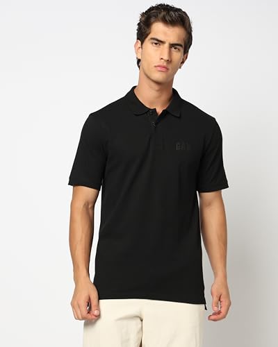 Image of Gap Men Solid Slim Fit Polo Neck Short Sleeves T-Shirt