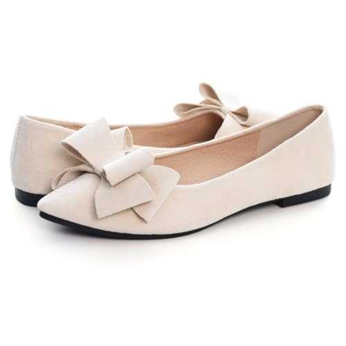 Image of TN TANGNEST Women Fashion Bowknot Flats Comfort Pointed Toe Dress Shoes