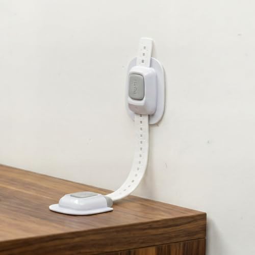 YEYA No Drill Anti tip Furniture Straps Wall Anchors for Baby proofing (Upgraded 2P)