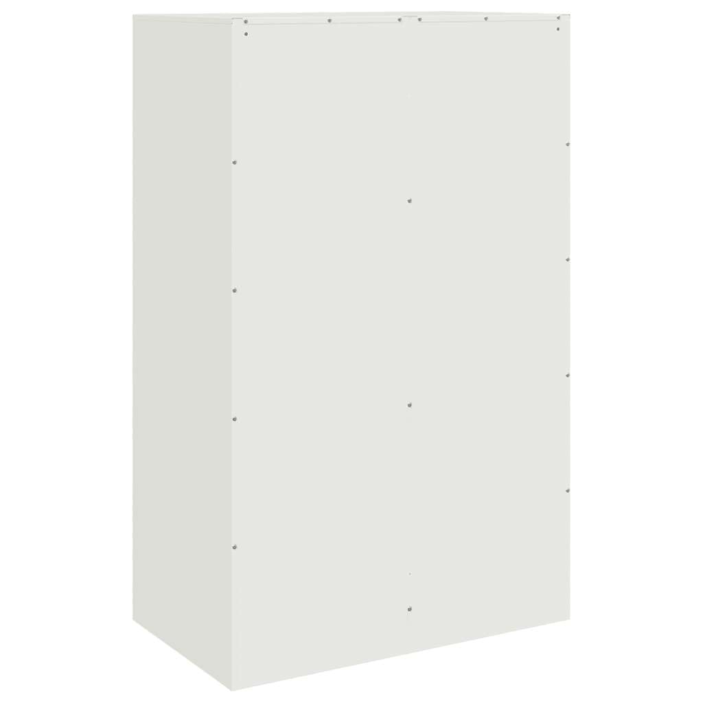 Aparador blanco 67 x 39 x 107 cm, armario de acero laminado en frío con 2 puertas, muebles de almacenamiento modernos para sala de estar, oficina, cocina, espacio de almacenamiento versátil