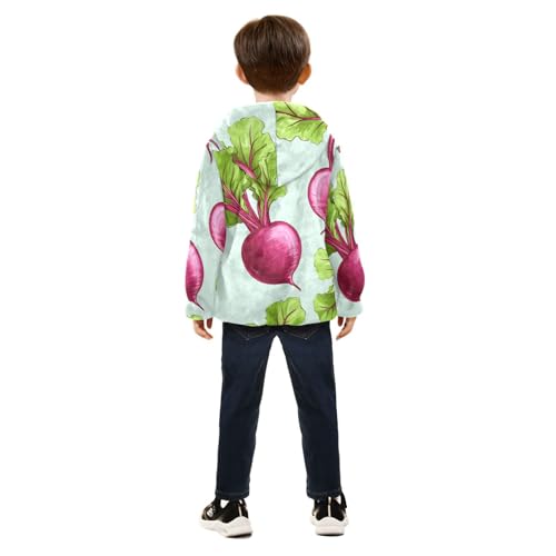 Beetroot Vegetables Girls Fleece Jacket Girls Fall Jacket Girls Zip Up Hoodie Girls Sherpa Jacket 2-10T4