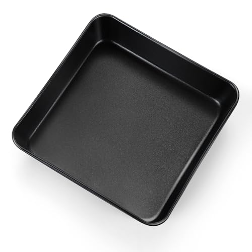 Joyfair 8 Inch Square Cake Tin, Stainless Steel Baking Tin with Non-Stick Surface, Cake Pan Mould Ideal for Baking and Roasting Bread Lasagna Brownie Meat, Easy Release & Easy Clean, 20cm