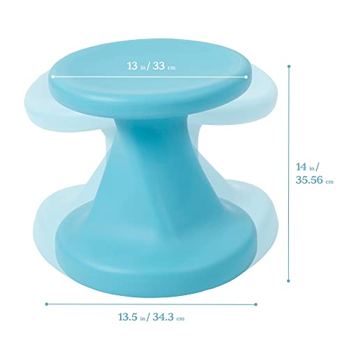 Image of ECR4Kids Twist Active Wobble Stool, 14in Seat Height, Classroom Furniture, Cyan