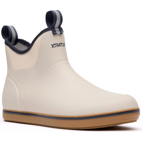 Xtratuf Men's Ankle Deck Boot, Ivory Navy, Size 9(M)