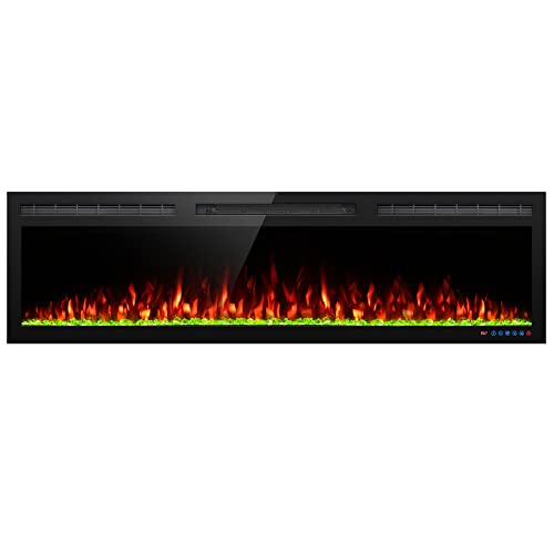 Dreamflame 60″ WiFiEnabled Electric Fireplace Inserts, Smart Control