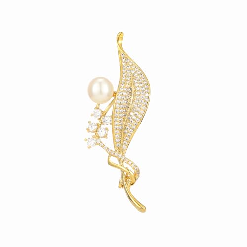 Image of Gold Ginkgo Leaf Brooches for Women Yellow Flower Lapel Pin Blazer Dress Jacket Suit Clothing Jewelry Vintage Inspired Birthday Festival Gift