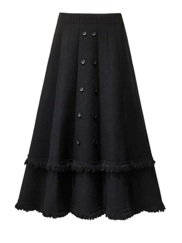 High Waist Knitted A-Line Midi Skirt Plus Size SLE Sensation Versatile Slimming Skirt Women3