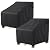 MR. COVER Patio Furniture Covers Waterproof, Outdoor Chair Covers for Rocking Chair, Fits up to 32W x 37D x 36H Inches, Ventilated Air Vents and Convenient Handles Included, Black, 2 Pack