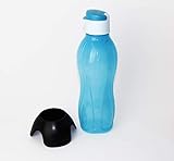  Tupperware EcoEasy Trinkflasche to go 1x750ml Blau/Hellblau + Kopfüber/Abtropfständer + Geschenk Mehlschaufel