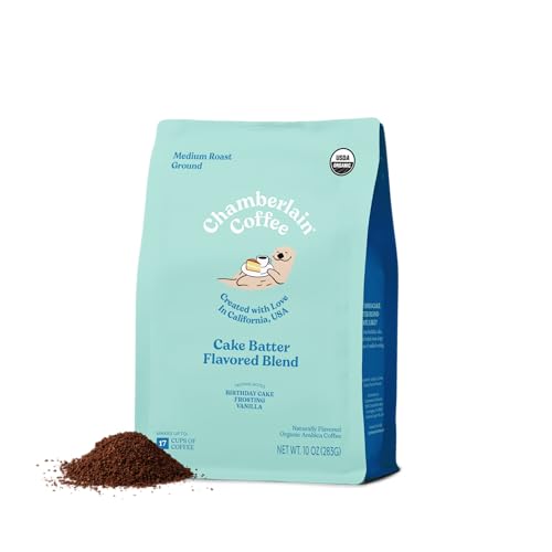 Chamberlain Coffee Sweet Otter Cake Batter Blend - Medium Roast Ground Coffee Beans with Notes of Vanilla & Frosting - Specialty Ground Coffee from Nicaragua, Freshly Roasted In California - 10 oz
