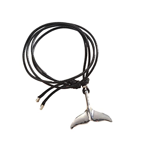 Zkydhbd Pulsera con colgante de cola de hilo encerado de doble capa, joyería de amistad, ajustable, diseño único, talla única, como se describe