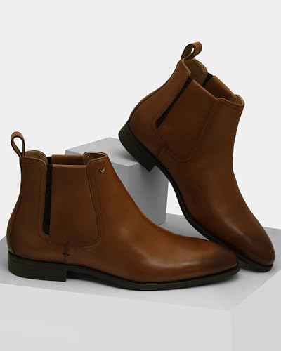 Image of Blackberrys Men's Tan 100%-Leather Solid Boots