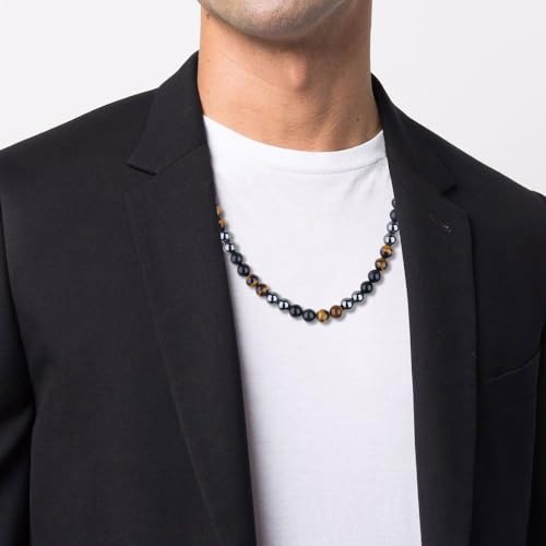 GAVU Men’s Beaded Necklace, Triple Protection Crystal Necklace for Men2