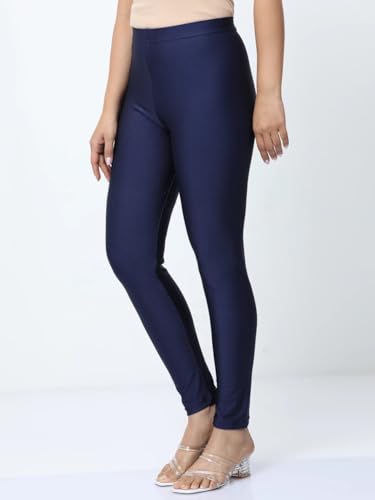 Image of Women's Nylon Shimmer Leggings | Ankle Length | Slim Fit | Stretchable Spandex Leggings | Shiny Finish | Casual Wear & Special Occasion