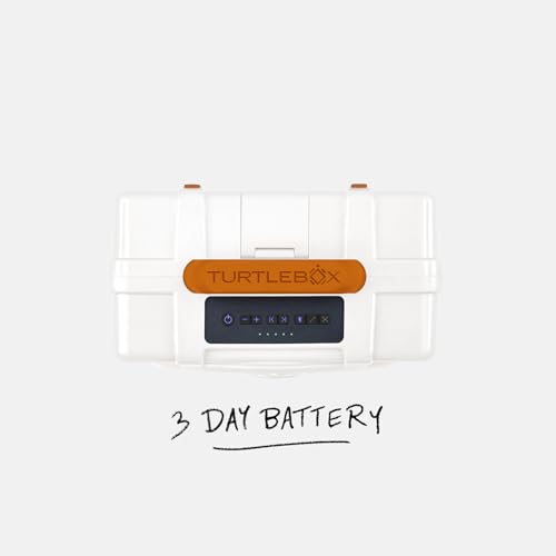 Image of Turtlebox Original Gen 3: Portable Outdoor Bluetooth Speaker - Ultra-Loud (120dB), Waterproof (IP67), Rugged, Impact-Resistant, 3-Day Battery | Party Mode: Unlimited Pairing Stereo, White /Burnt Orange