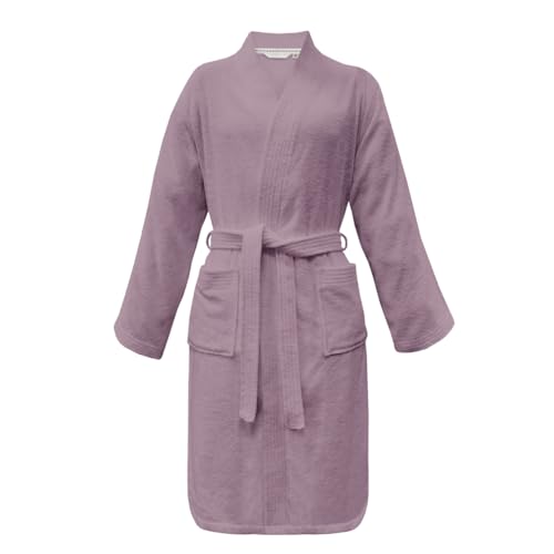 TOM TAILOR Kimonobademantel, Größe XL, 100{a8c39a1b015161675d3ae65eb193096dfe422a21fa741fc31497d12ed895d186} Baumwolle, CLASSIC BATHROBE Lila (Cozy Mauve)