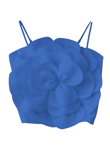GORGLITTER Women's Flower Backless Summer Going Out Crop Tops Trendy