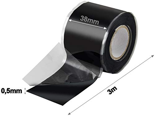 Selbstverschweißendes Klebeband Poppstar – Silikonband schwarz, 3m x 38mm