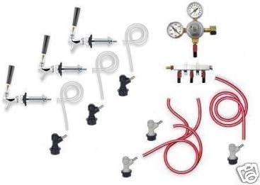 3 Tap Chrome Wall Mount Home Brew Beer Kegerator Kit (Low Flat Rate Shipping)