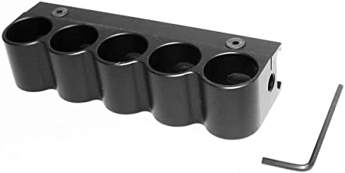 Trinity Aluminum Picatinny 5 Round Shotshell Shells Carrier Holder 12 Gauge Tactical Shell Pouch Ammo Shell Round slug Carrier Compatible with Escort Field Hunter Turkey Pump.