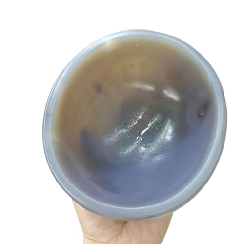 AtkitS Natürliche Achat Geschnitzte Schale, Quarzkristall, Mineralprobe, Heimbüro-Dekoration Wohnkultur(Size:200-300g)