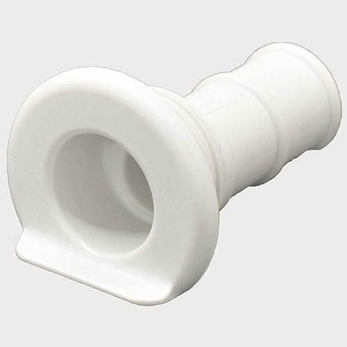 Impact Boat L-Head Fishing Drain 6224W | White Plastic 3/4 Inch Barbed