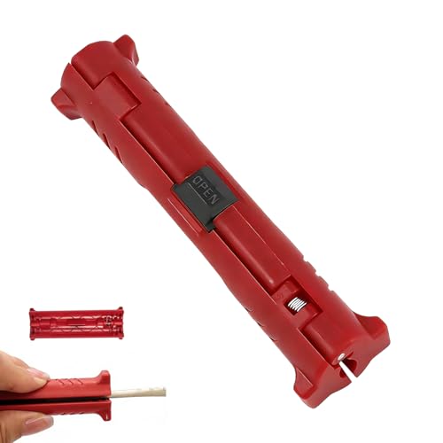 Dénudeur Universel Coaxial SAT, Dénudeur Câble Antenne SAT, Outil à 4 Couteaux pour Gaine et Isolation, pour Tous les Diamètres de Câbles Courants, Décapant Précis, Rapide et Propre (Rouge)