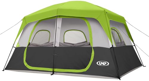 Image of UNP 2 /4 /6 /8 Person Tent, Portable Cabin Tent, Camping Tent 4-Person Easy Set Up, Waterproof with Top Rainfly for Outdoor Camping /Hiking