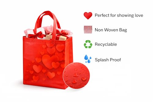 Image of Go Packy Valentine's Gift Bags for Couples & Loved Ones | Reusable Non-Woven Bags I deal for Valentine Gifts, Chocolates & Surprises (60)