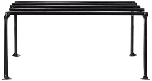 Image of Amazon Brand - Solimo Metal Flower Pot Stand (Black, Set of 8, Square) | Gamla Stand for Home | Plant Stand for Balcony | Premium Flower Pot Stand | Plant Stand for Living Room