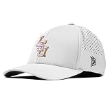 Branded Bills Officially Licensed x LSU Tigers White Curved Performance Baseball White PVC
