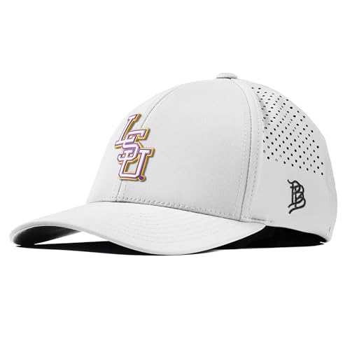 Branded Bills Officially Licensed x LSU Tigers White Curved Performance Baseball White PVC