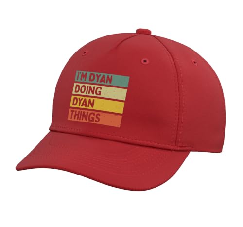 I'm Dyan Doing Dyan Things Funny Personalized Quote Adjustable Printed Baseball Hat, Red