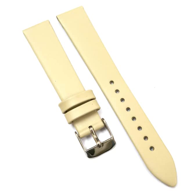 SBWC White Leather Strap 10mm 12mm 14mm 16mm 18mm Genuine Leather Off White Strap Silver Buckle Clasp Watch Band Strap for Men and Women (14mm) (B0C1V8QC2B) Amazon Price History, Amazon Price Tracker