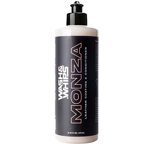 WASH&WHIPS Monza - Revestimiento y acondicionador de cuero para interiores de automóviles, hidrata muebles, restaura y protege asientos de cuero, superficies, salpicaderos, ayuda a prevenir grietas