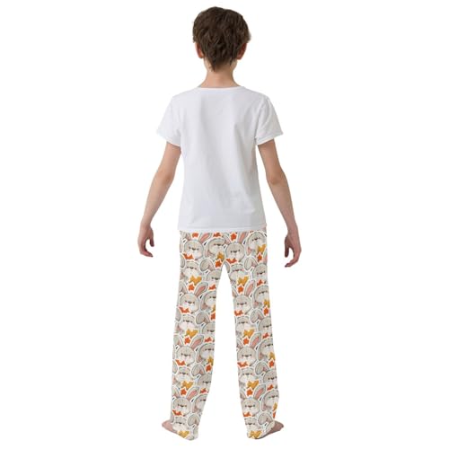 Cute Rabbit Autumn Cartoon Boys Pants for Kids Jogger Pants with Pockets S-XL3