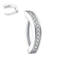 Silver Diamonds,14G 12mm