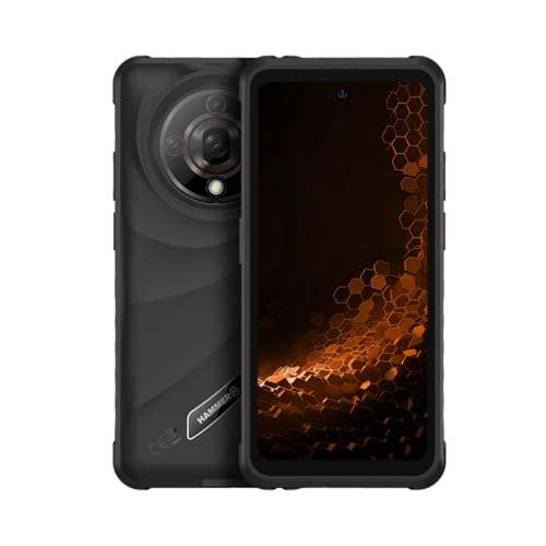 Hammer H Iron 6 5G Outdoor Phone, Rugged Smartphone, 6+8RAM/128GB, 5.6-inch 120Hz Display, 6050mAh Battery, 65MP Camera, Android 15, NFC, Biometrics, FM Radio, 3.5mm Jack, Dual SIM, Black